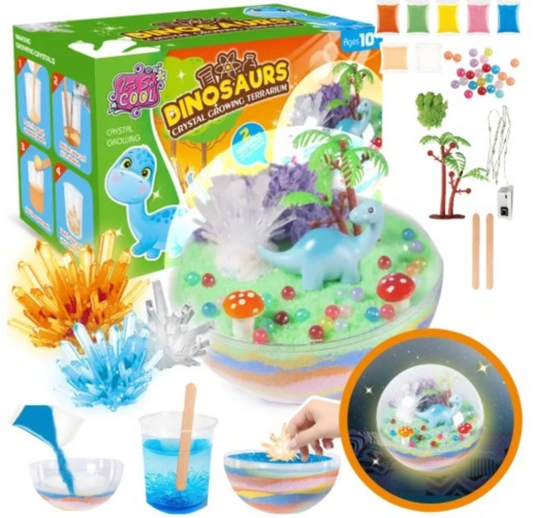 Zestaw Kreatywny Dinozaur Terrarium Lampka Led Kryształ