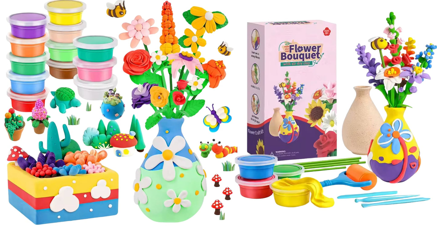 🌸 Zestaw kreatywny – Bukiet Kwiatów z piankoliny