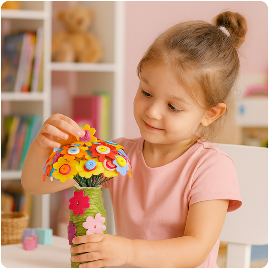 🌸 Zestaw kreatywny – Bukiet Kwiatów z guzików