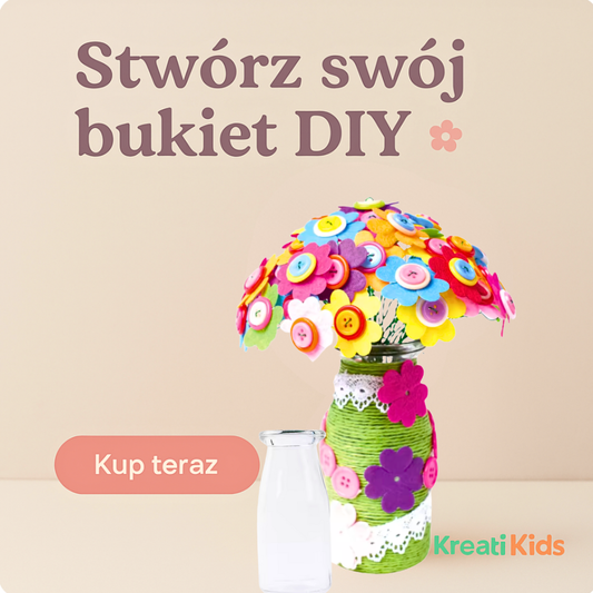 🌸 Zestaw kreatywny – Bukiet Kwiatów z guzików