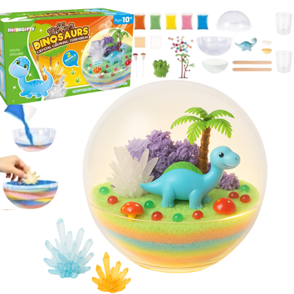 Zestaw Kreatywny Dinozaur Terrarium Lampka Led Kryształ