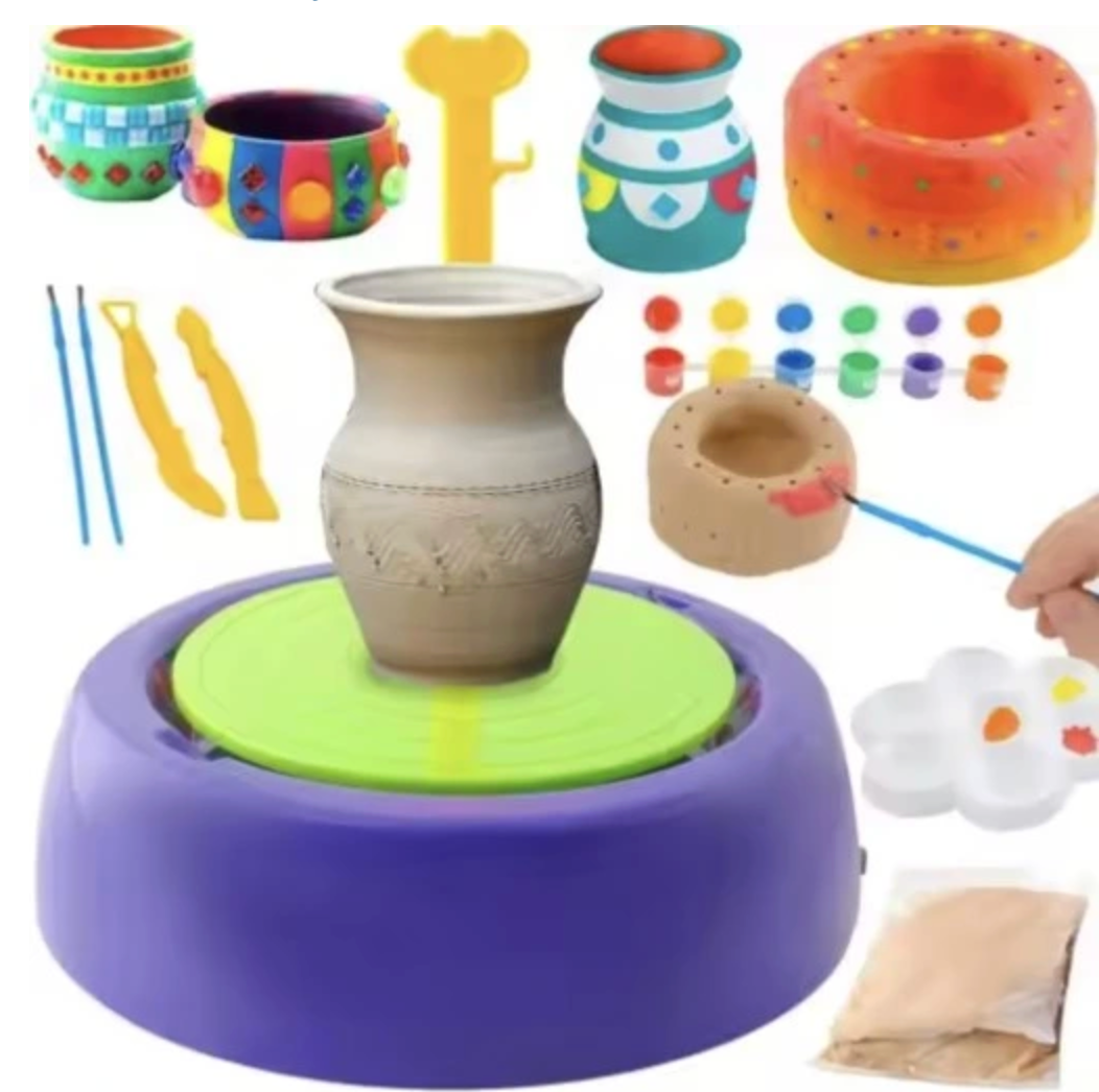 Zestaw Plastyczny DIY Koło Garncarskie Glina Farby