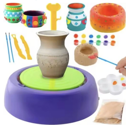 Zestaw Plastyczny DIY Koło Garncarskie Glina Farby