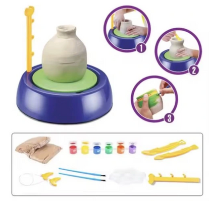 Zestaw Plastyczny DIY Koło Garncarskie Glina Farby