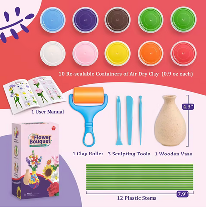 🌸 Zestaw kreatywny – Bukiet Kwiatów z piankoliny