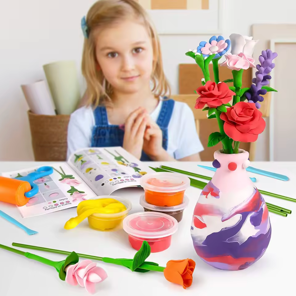 🌸 Zestaw kreatywny – Bukiet Kwiatów z piankoliny