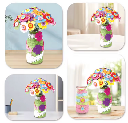 🌸 Zestaw kreatywny – Bukiet Kwiatów z guzików