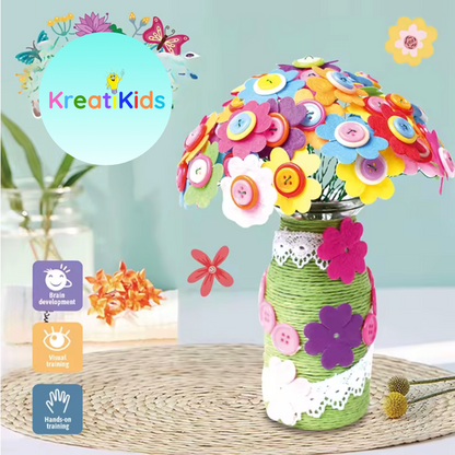 🌸 Zestaw kreatywny – Bukiet Kwiatów z guzików