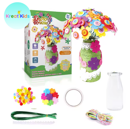 🌸 Zestaw kreatywny – Bukiet Kwiatów z guzików