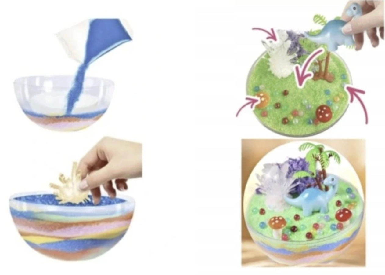 Zestaw Kreatywny Dinozaur Terrarium Lampka Led Kryształ