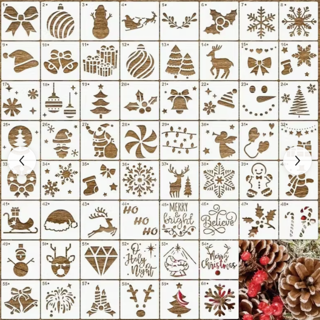 Zestaw prezentowy świąteczny na mikołajki do malowania farby szablony worek