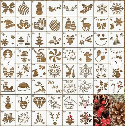 Zestaw prezentowy świąteczny na mikołajki do malowania farby szablony worek